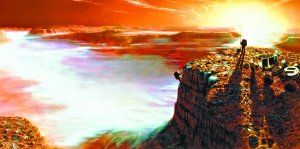 美国航空航天局描绘的火星登陆美景。CFP供图